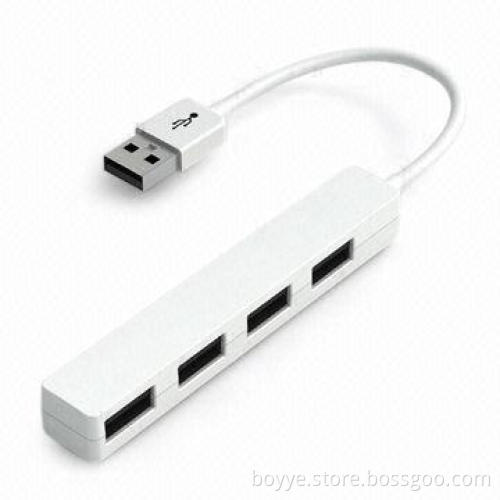 4-port USB 2.0 Hub with 480Mbps/USB 2.0/HS, Inlay 0.1m USB Cable Attached